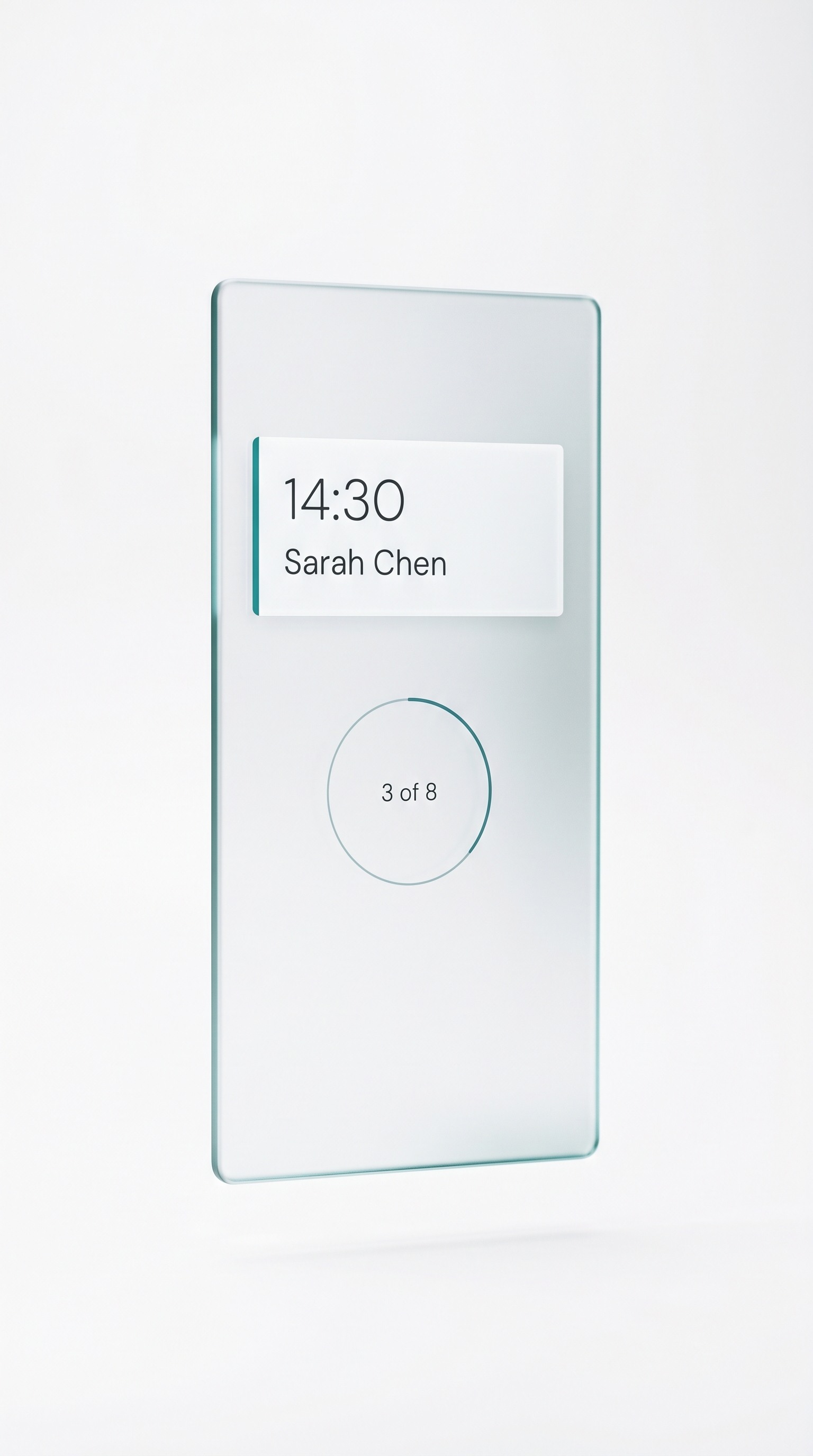 Pantalla frosted con UI perla